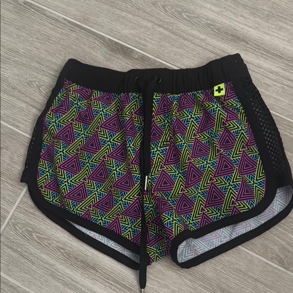 Andrew Christian Black and Purple Athletic Shorts Lightweight Design